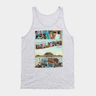 Greetings from Beijing in China Vintage style retro souvenir Tank Top